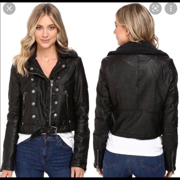 Free people Ashviille faux leather cropped moto jacket XS - Picture 1 of 10